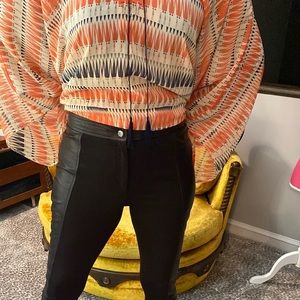 WbyWorth authentic leather and ponte pants.